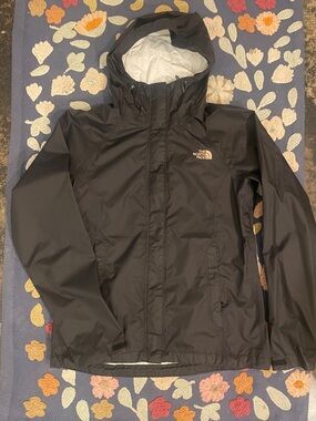The North Face Black Hooded Raincoat with Logo